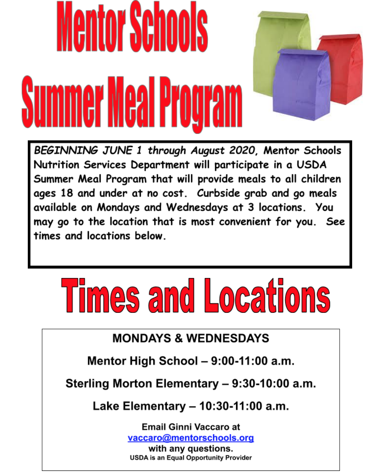 Meals Program Information and Flyer
